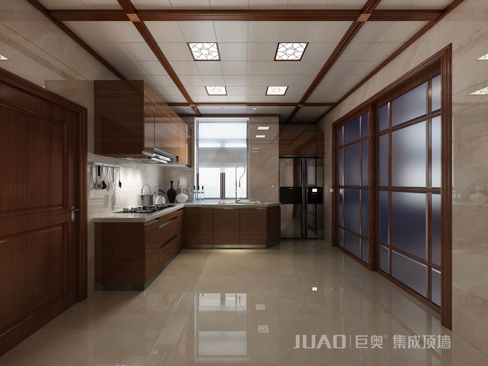 中式厨房_中式厨房效果图_中式厨房家装装修效果图