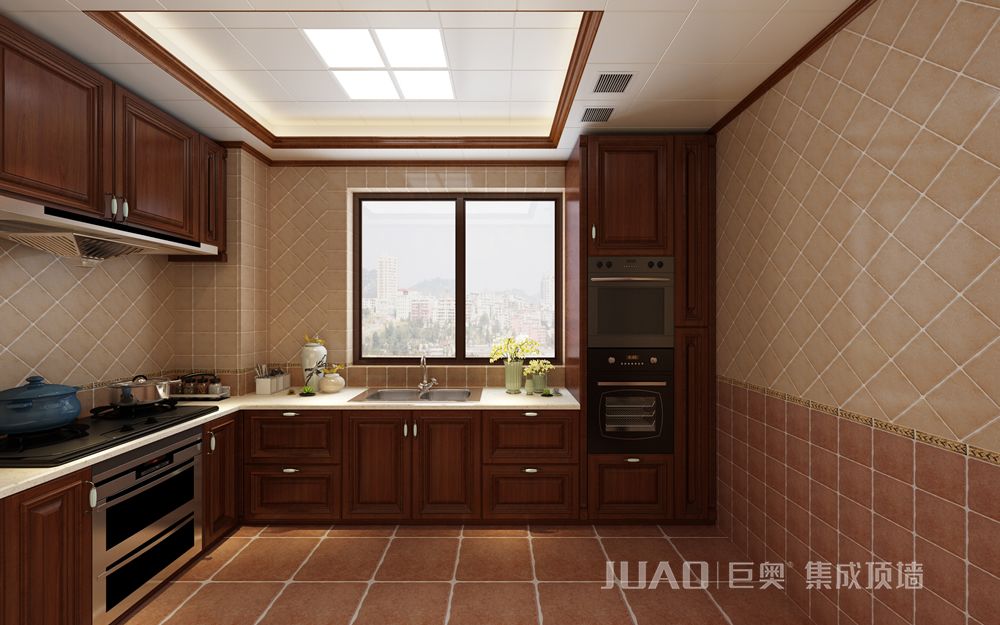 中式厨房_中式厨房效果图_中式厨房装修效果图大全