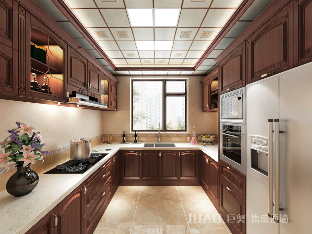 中式厨房_中式厨房效果图_中式厨房风格装修效果图